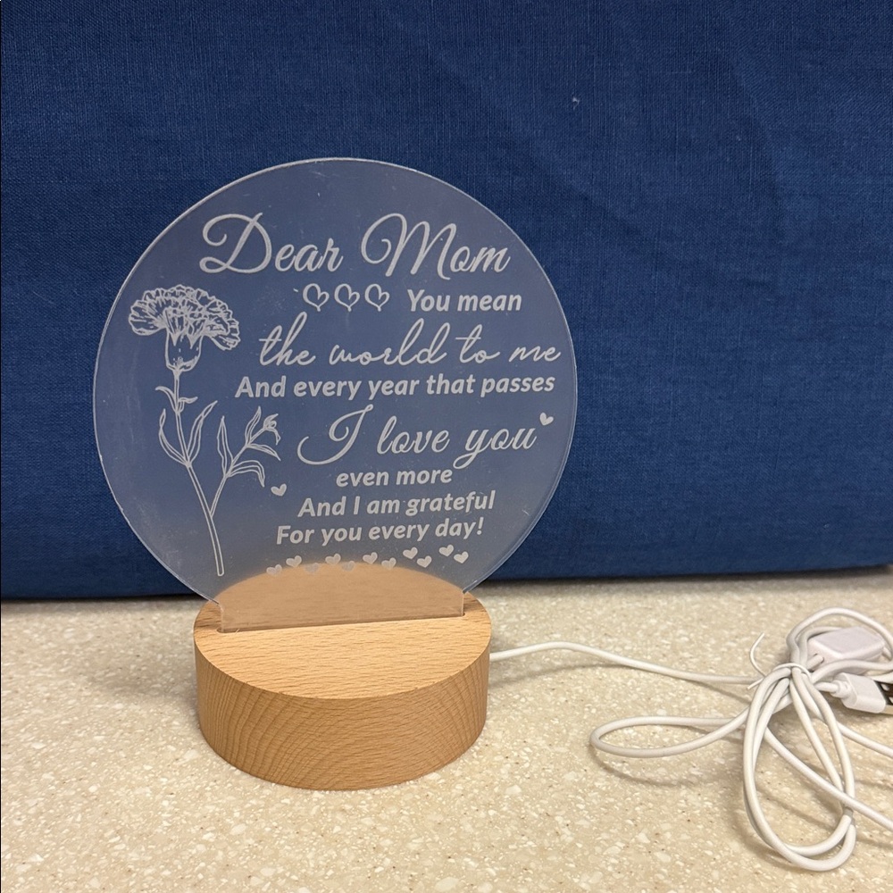 Heartfelt LED Night Light for Mom